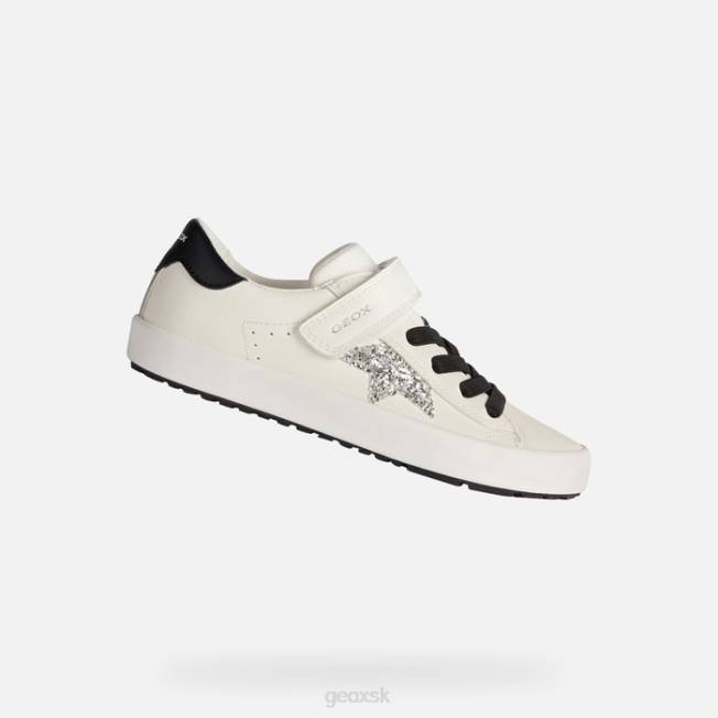 8ZHJ1862 biely čierny Geox kilwi dievča