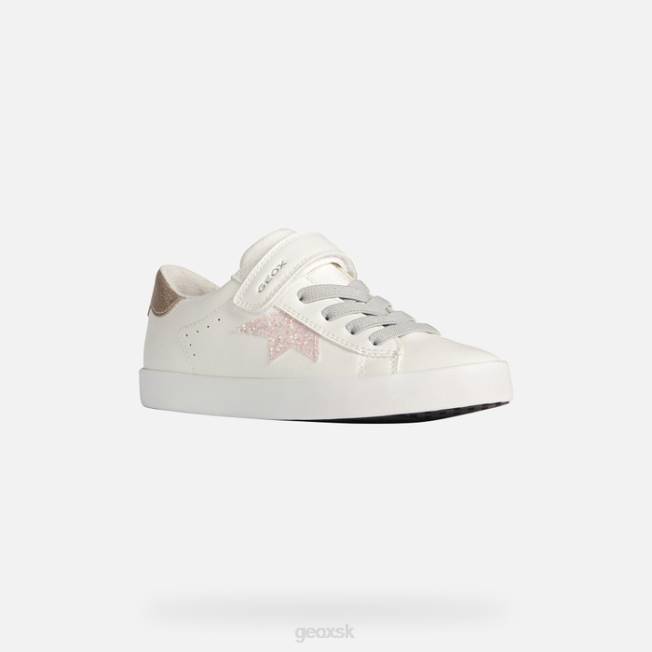 8ZHJ1863 biela/ružová Geox kilwi dievča