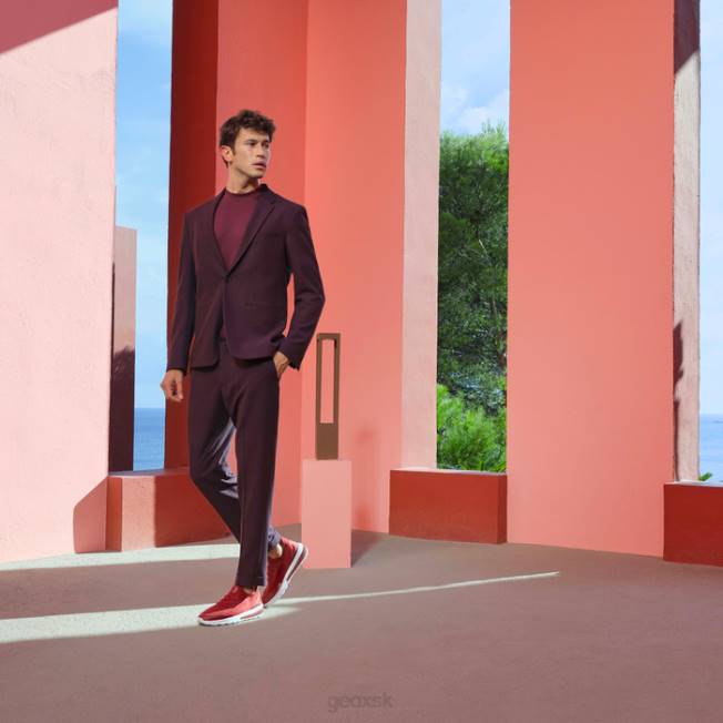 8ZHJ637 tmavo červená Geox spherica actif človek