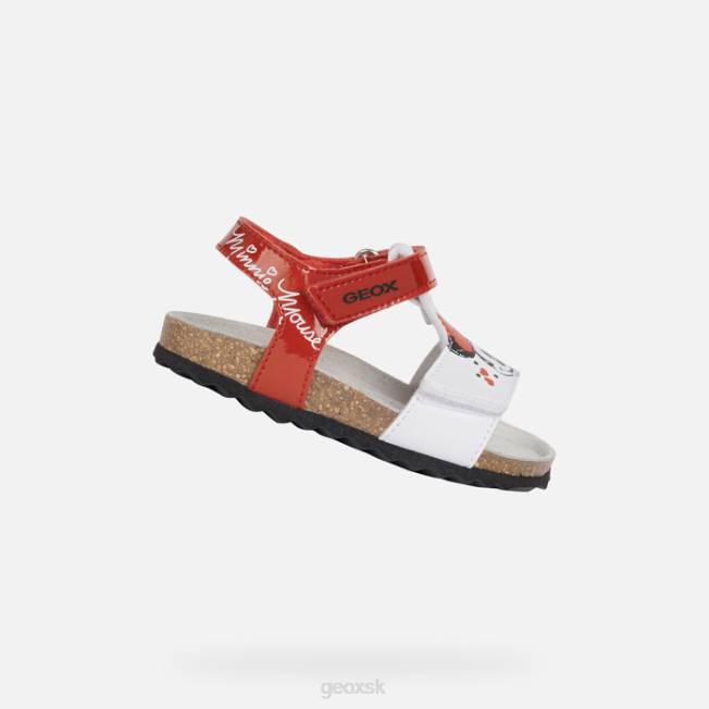 8ZHJ1597 červená/biela Geox sandále chalki baby
