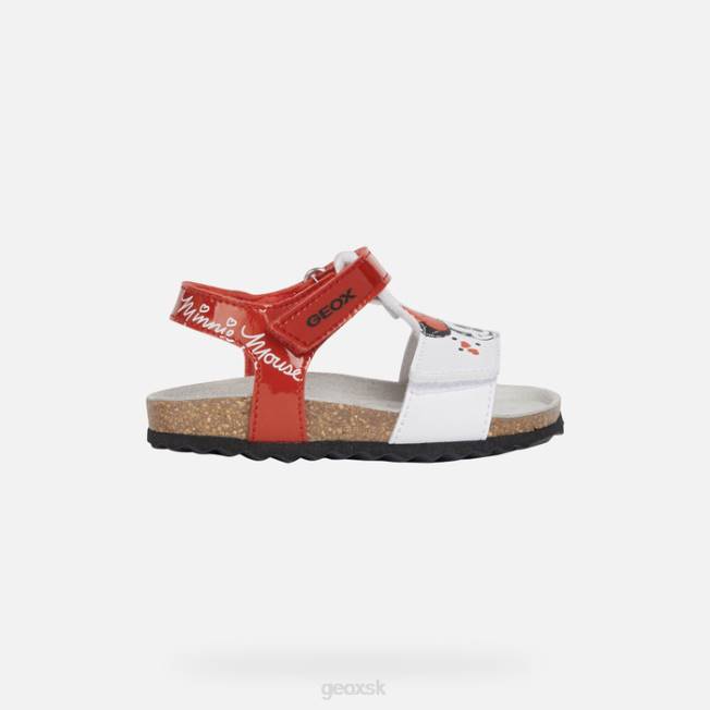 8ZHJ1597 červená/biela Geox sandále chalki baby