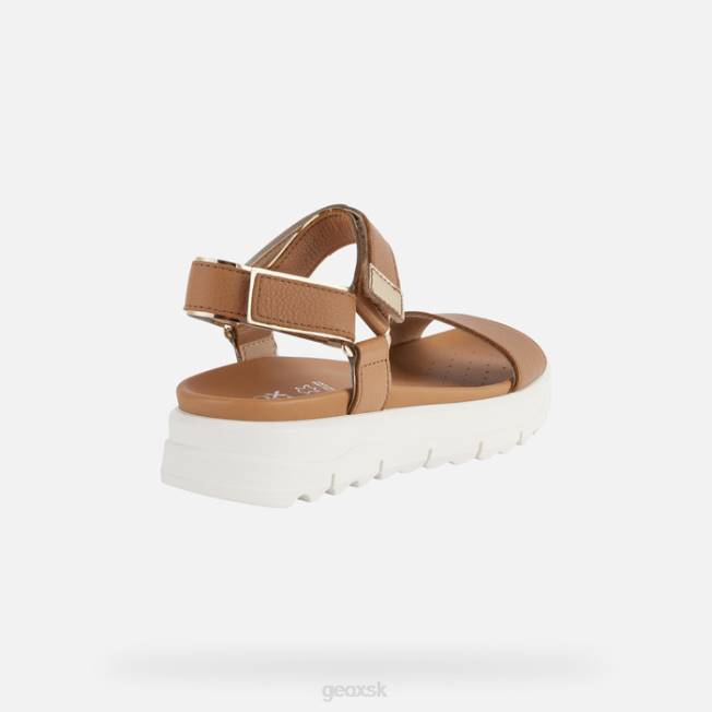 8ZHJ141 ťava/svetlé zlato Geox xand 2.1s žena