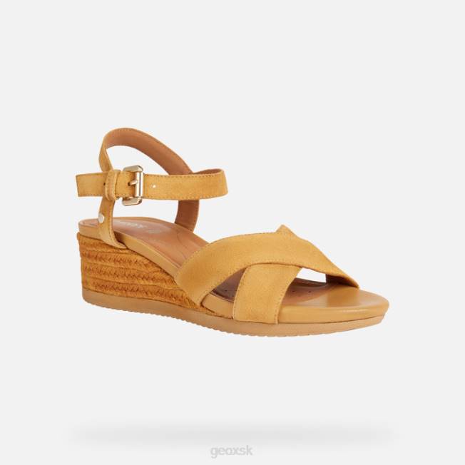 8ZHJ1677 horčica Geox ischia corda žena