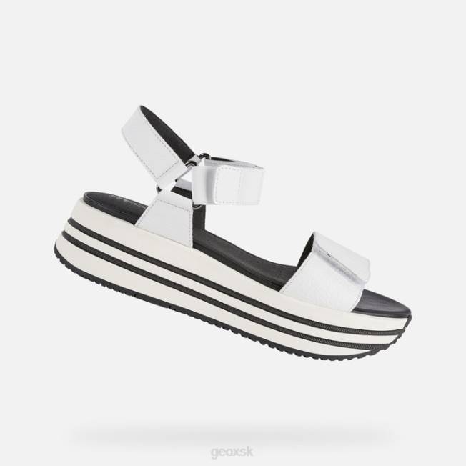 8ZHJ354 biely Geox sandále kency žena