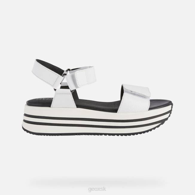 8ZHJ354 biely Geox sandále kency žena