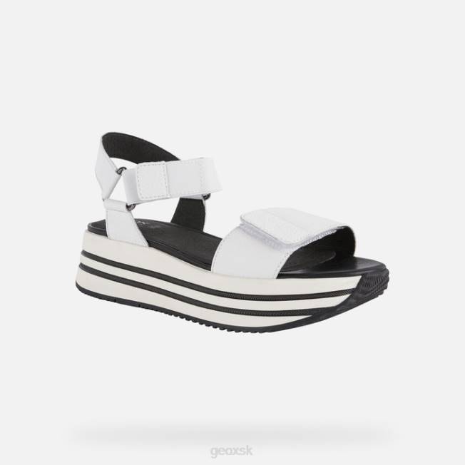 8ZHJ354 biely Geox sandále kency žena