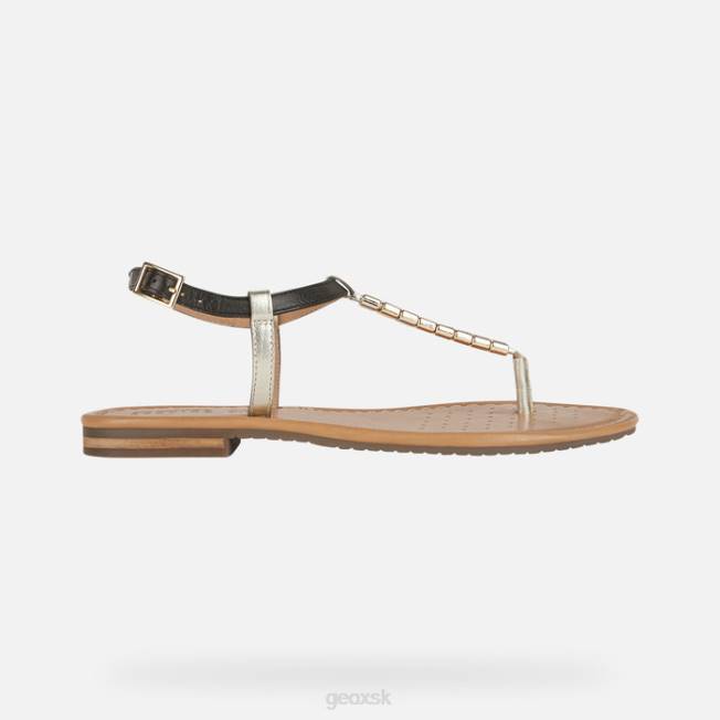 8ZHJ519 čierna/svetlo zlatá Geox sozy s žena