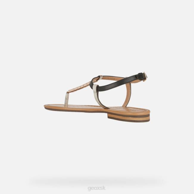 8ZHJ519 čierna/svetlo zlatá Geox sozy s žena