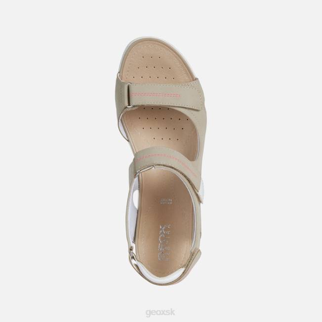 8ZHJ56 taupe Geox sandále vega žena