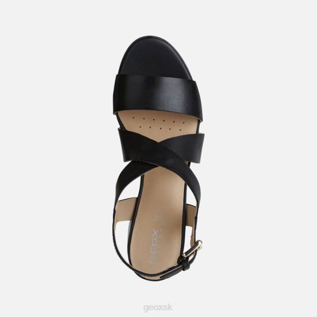 8ZHJ588 čierna Geox marykarmen mid sandal woman