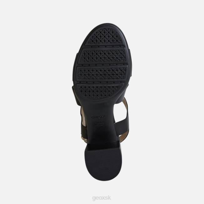 8ZHJ588 čierna Geox marykarmen mid sandal woman