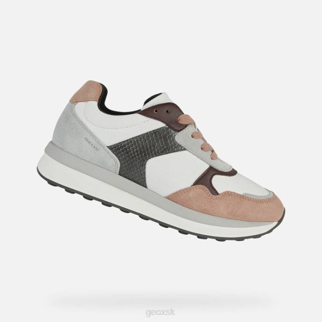 8ZHJ378 biela/tmavo ružová Geox runntix žena