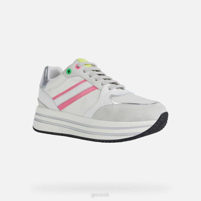 8ZHJ398 biela/fluo fuchsiová Geox kency žena