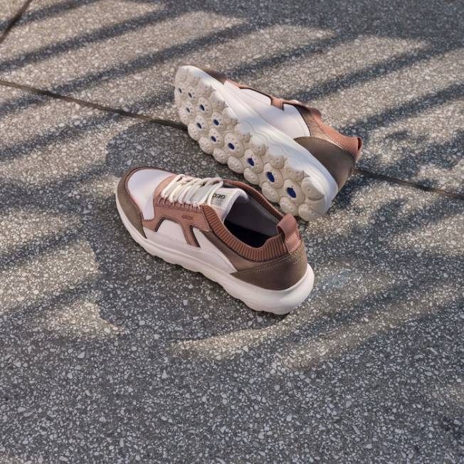 8ZHJ459 sivobiela/tmavoružová Geox sférická žena